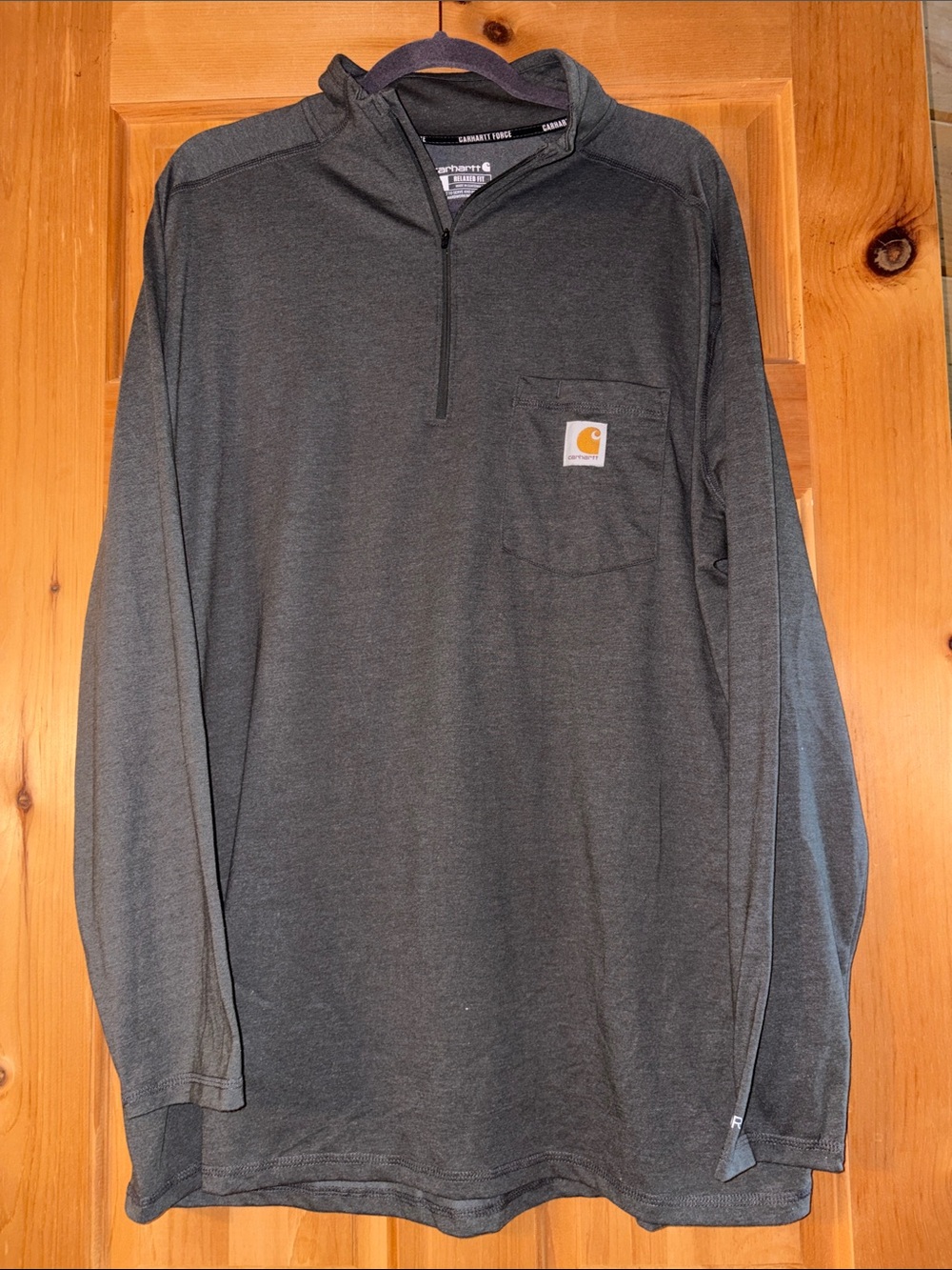 Carhartt Charcoal Gray Quarter-Zip Pocket Pullover